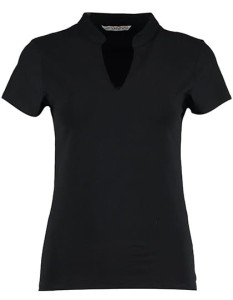 Regular Fit Corporate Top V Neck Mandarin Collar