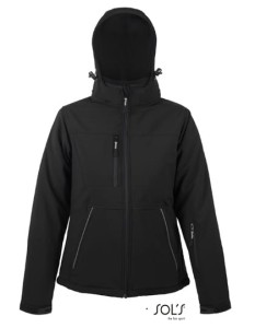 Ocieplana kurtka damska softshell z kapturem Rock