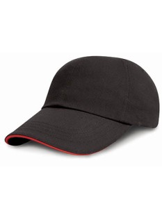 Dziecięca dwukolorowa czapka z grubej czesanej bawełny 6 paneli Result Headwear