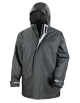Długa kurtka parka z kapturem i odblaskami unisex R207X