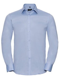 Men`s Long Sleeve Tailored Herringbone Shirt