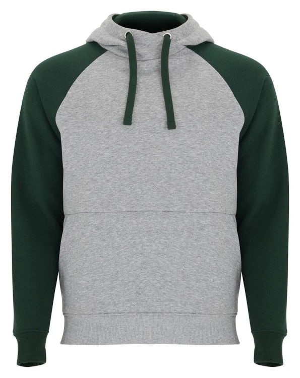 SU1058-heather-grey-bottle-green-dwukolorowa-bluza-bejsbolowa-unisex-z-kapturem-ROLY-Badet