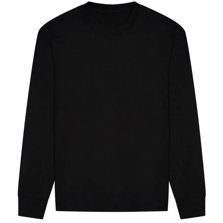 JT019-deep-black-koszulka-unisex-z-dlugimi-rekawami-JUST-TS-by-AWDis-Oversize-100-T-front