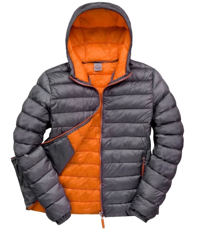 R194M-grey-orange-lekka-kurtka-meska-pikowana-z-kapturem-RESULT-Snow-Bird