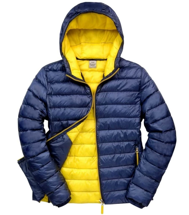 R194M-navy-yellow-lekka-kurtka-meska-pikowana-z-kapturem-RESULT-Snow-Bird