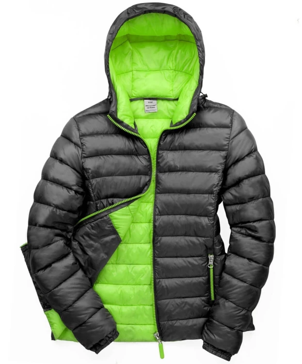 R194F-black-lime-lekka-kurtka-damska-pikowana-z-kapturem-RESULT-Snow-Bird