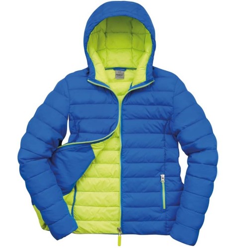 R194F-ocean-blue-lime-punch-lekka-kurtka-damska-pikowana-z-kapturem-RESULT-Snow-Bird
