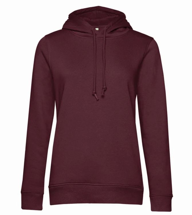 WW34B-burgundy-damska-bluza-organiczna-z-kapturem-B&C-Inspire