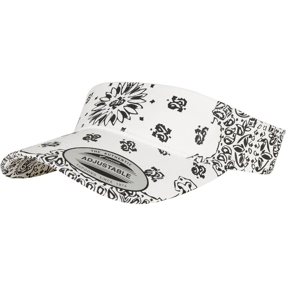 8888BP-white-black-sportowy-daszek-przeciwsloneczny-ze-wzorem-w-kwiaty-FLEXFIT-Bandana