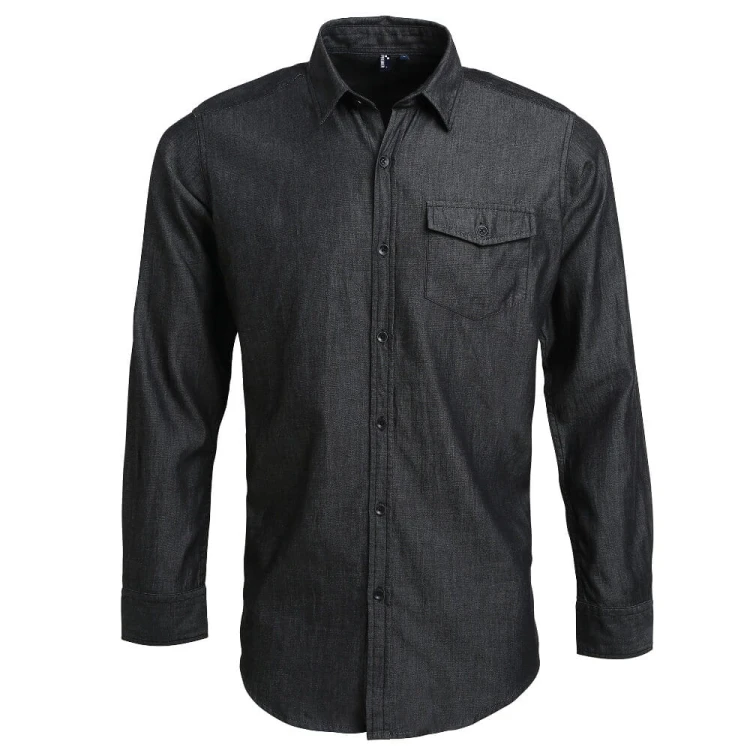 PR222-black-denim-koszula-jeansowa-meska-PREMIER-WORKWEAR