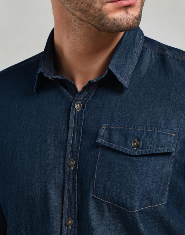 PR222-indigo-denim-koszula-jeansowa-meska-PREMIER-WORKWEAR-detail