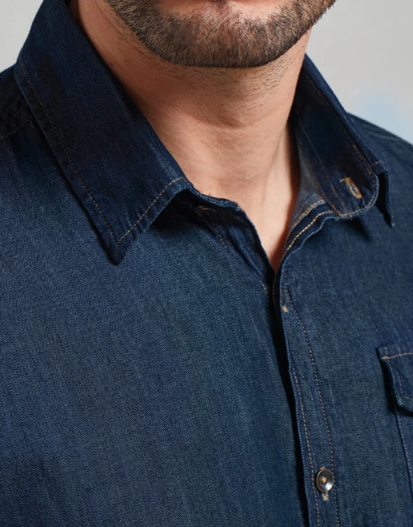 PR222-indigo-denim-koszula-jeansowa-meska-PREMIER-WORKWEAR-detail