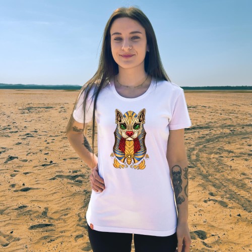 PS-40-Bastet-biala-koszulka-damska-premium