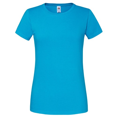 614240-azure-blue-damska-taliowana-koszulka-Fruit-Of-The-Loom-Iconic-T