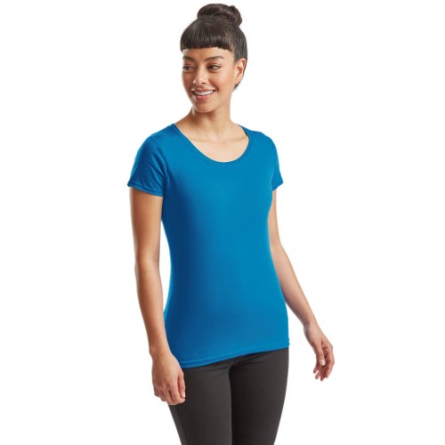 614240-azure-blue-damska-taliowana-koszulka-Fruit-Of-The-Loom-Iconic-T