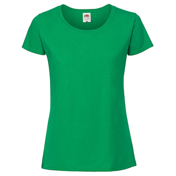 614240-kelly-green-damska-taliowana-koszulka-Fruit-Of-The-Loom-Iconic-T