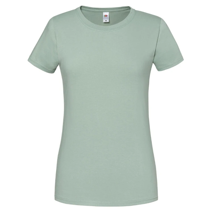 614240-sage-damska-taliowana-koszulka-Fruit-Of-The-Loom-Iconic-T