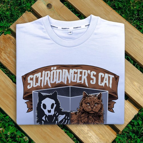 PS-18-Schrödinger's-cat-biala-koszulka-meska-premium