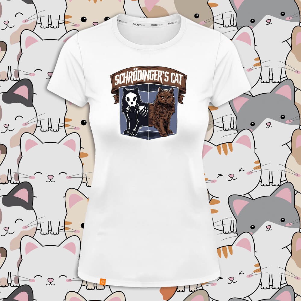 PS-17-Schrödinger's-cat-biala-koszulka-damska-premium