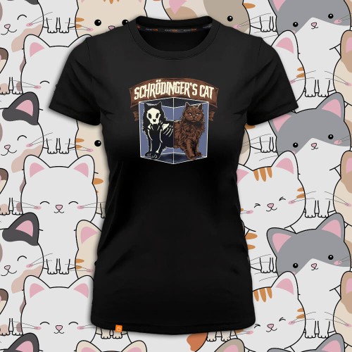 PS-17-Schrödinger's-cat-czarna-koszulka-damska-premium