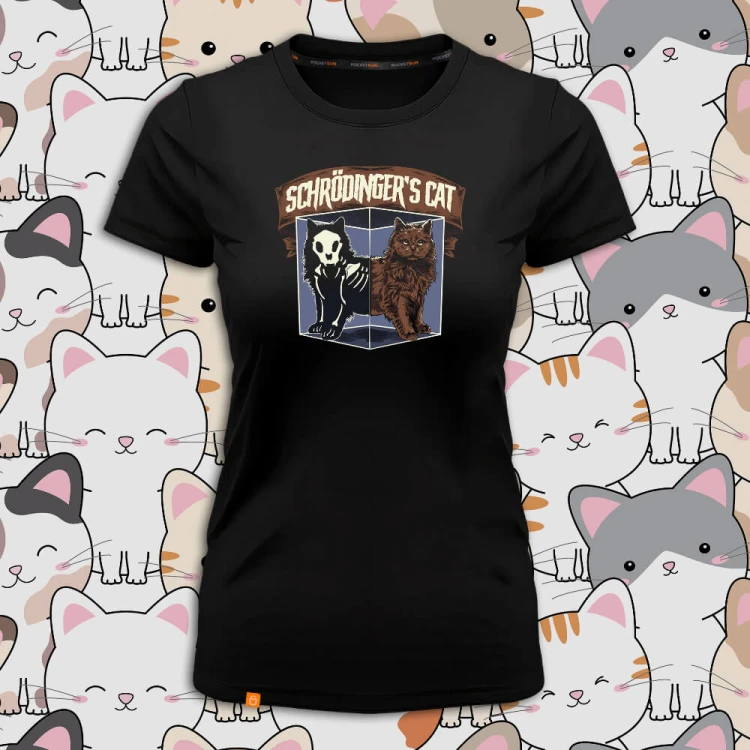 PS-17-Schrödinger's-cat-czarna-koszulka-damska-premium