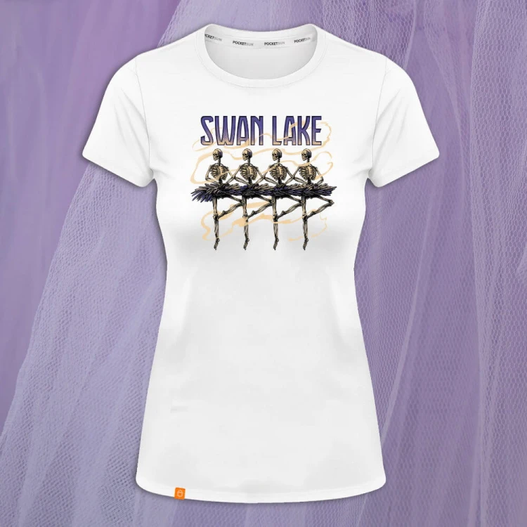 PS-34-Swan-Lake-biala-koszulka-damska-premium