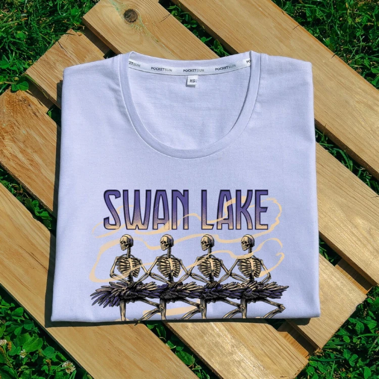 PS-34-Swan-Lake-biala-koszulka-damska-premium