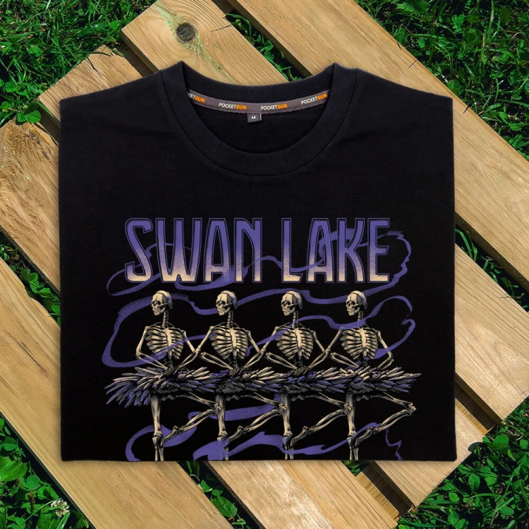 PS-35-Swan-Lake-czarna-koszulka-meska-premium