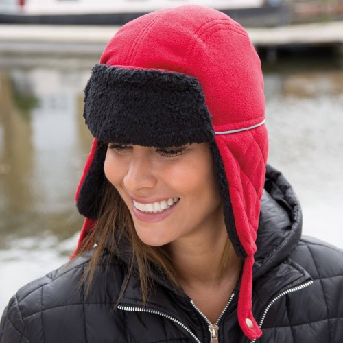 RC032X-red-black-czapka-zimowa-Sherpa-RESULT-WINTER-ESSENTIALS-Ocean-Trapper