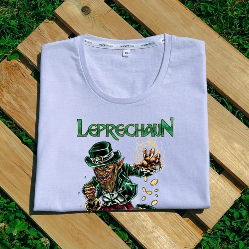 PS-30-Leprechaun-biala-koszulka-damska-premium