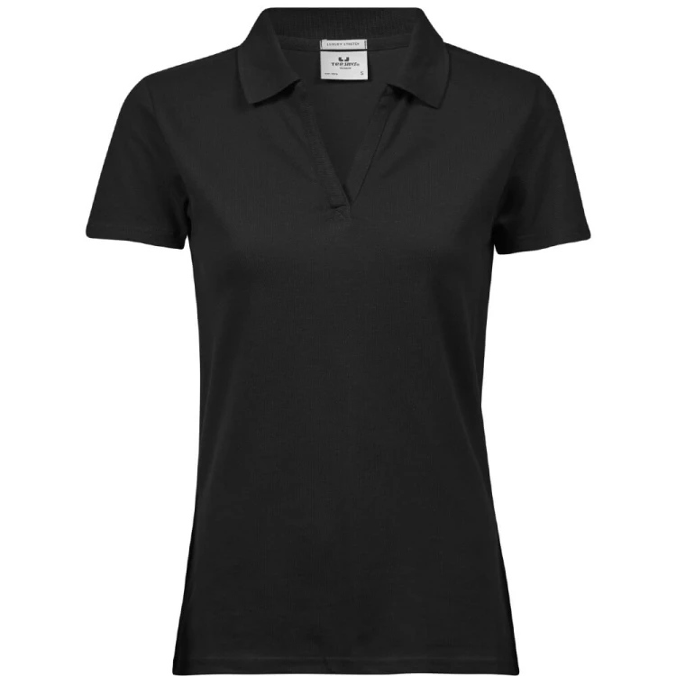 1409-black-polo-damskie-V-Neck-bez-guzikow-TEE-JAYS-Luxury