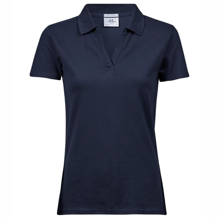 1409-navy-polo-damskie-V-Neck-bez-guzikow-TEE-JAYS-Luxury