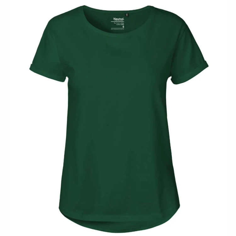 O80012-bottle-green-damska-koszulka-z-bawelny-organicznejNEUTRAL-Roll-Up-Sleeve