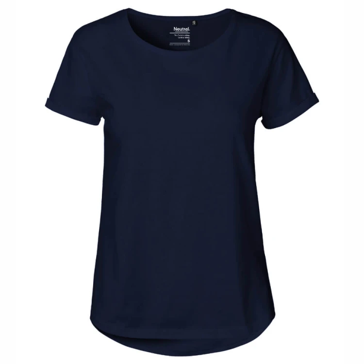 O80012-navy-damska-koszulka-z-bawelny-organicznejNEUTRAL-Roll-Up-Sleeve