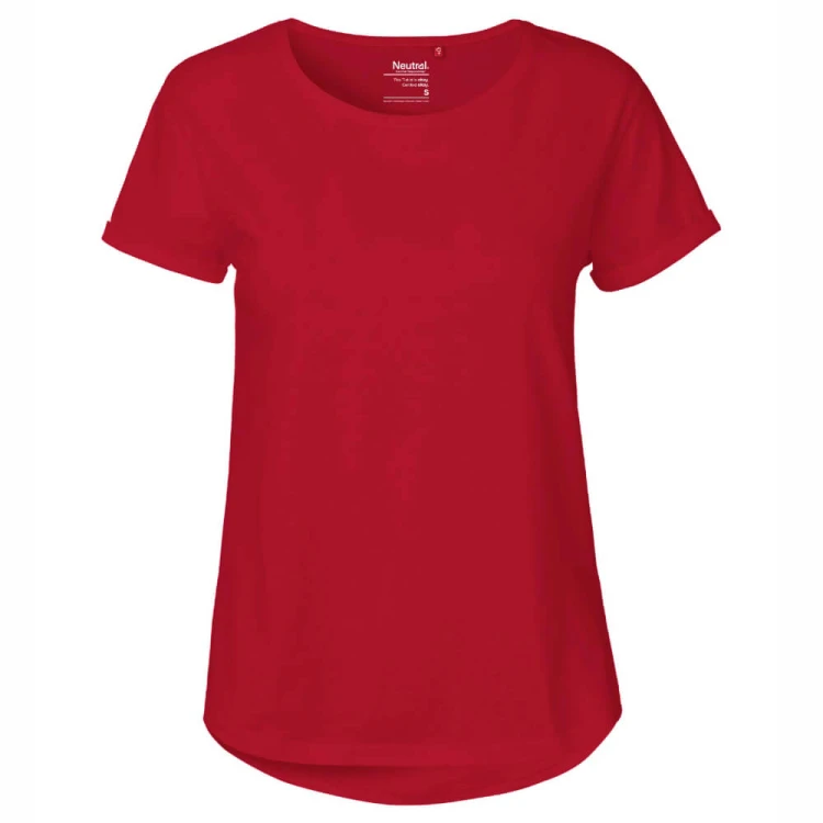 O80012-red-damska-koszulka-z-bawelny-organicznejNEUTRAL-Roll-Up-Sleeve